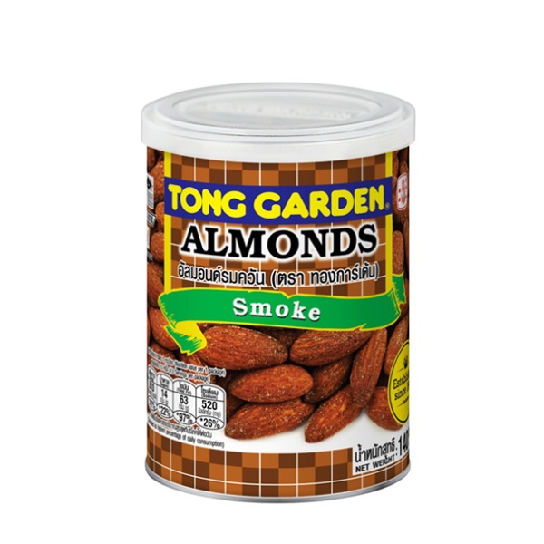 TONG GARDEN SMOKE ALMONDS -140 Gm CAN