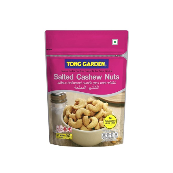 TONG GARDEN SALTED CASHEW NUTS -160 Gm POUCH
